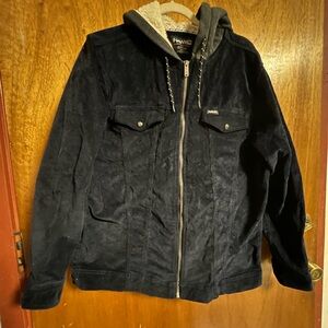 Tony hawk Men's Dark Blue corduroy Jacket with Hood